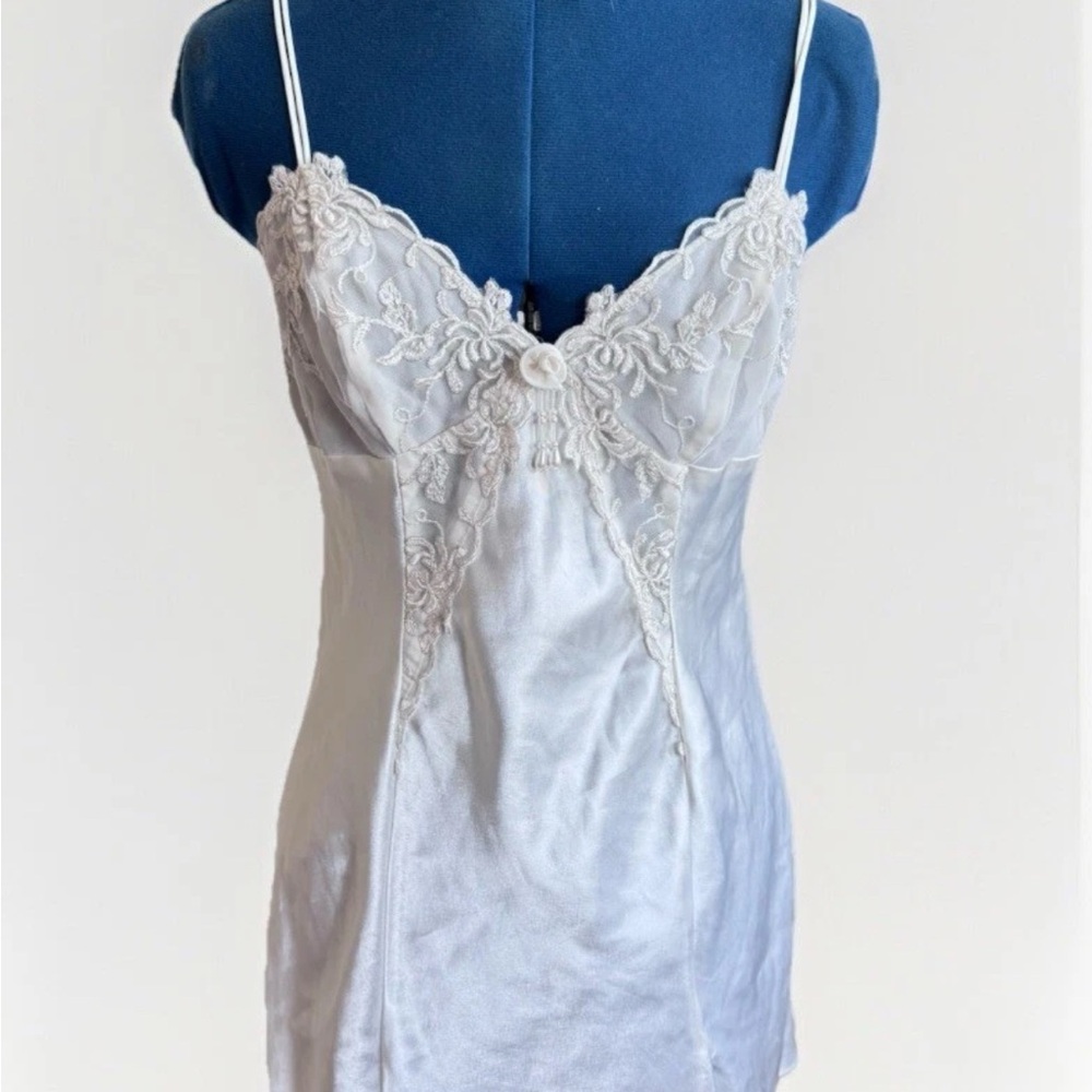 Vintage Elegant White Lace Slip Dress